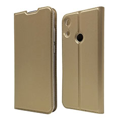 Leather Case Stands Flip Cover L03 Holder for Huawei Y6 (2019) Gold