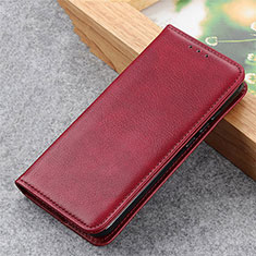 Leather Case Stands Flip Cover L03 Holder for LG K52 Red Wine