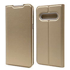 Leather Case Stands Flip Cover L03 Holder for LG V60 ThinQ 5G Gold