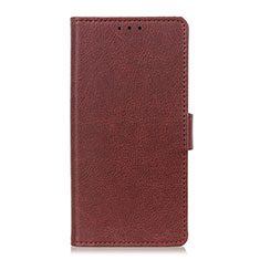 Leather Case Stands Flip Cover L03 Holder for LG Velvet 4G Brown