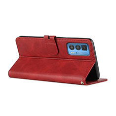 Leather Case Stands Flip Cover L03 Holder for Motorola Moto Edge 20 Pro 5G Red