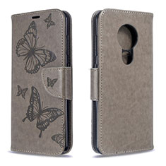 Leather Case Stands Flip Cover L03 Holder for Nokia 6.2 Gray
