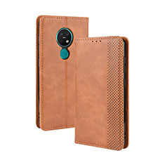 Leather Case Stands Flip Cover L03 Holder for Nokia 7.2 Orange