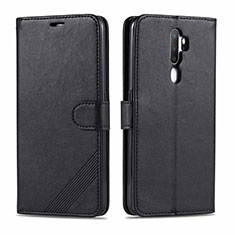 Leather Case Stands Flip Cover L03 Holder for Oppo A11X Black