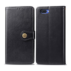 Leather Case Stands Flip Cover L03 Holder for Oppo A12e Black