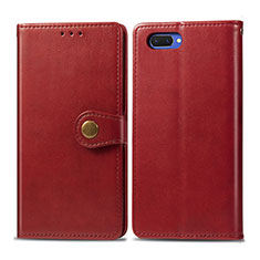 Leather Case Stands Flip Cover L03 Holder for Oppo A12e Red