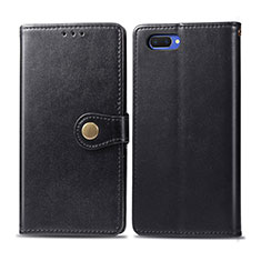 Leather Case Stands Flip Cover L03 Holder for Oppo A5 Black