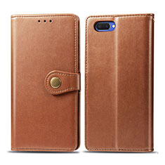 Leather Case Stands Flip Cover L03 Holder for Oppo AX5 Brown
