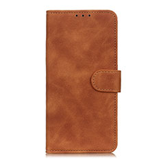 Leather Case Stands Flip Cover L03 Holder for Oppo F17 Pro Brown