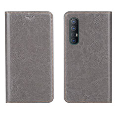 Leather Case Stands Flip Cover L03 Holder for Oppo Find X2 Neo Gray