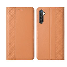 Leather Case Stands Flip Cover L03 Holder for Oppo K5 Orange