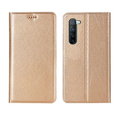 Leather Case Stands Flip Cover L03 Holder for Oppo K7 5G Gold