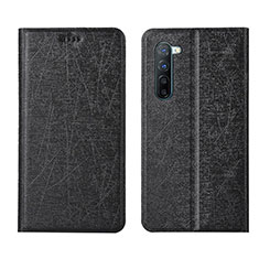 Leather Case Stands Flip Cover L03 Holder for Oppo Reno3 Black