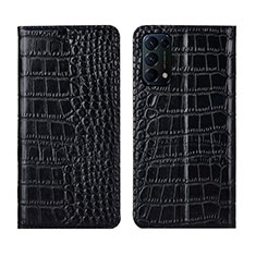 Leather Case Stands Flip Cover L03 Holder for Oppo Reno5 5G Black