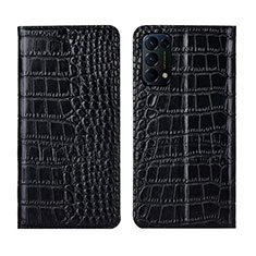 Leather Case Stands Flip Cover L03 Holder for Oppo Reno5 Pro 5G Black