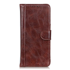 Leather Case Stands Flip Cover L03 Holder for Realme 7 Brown