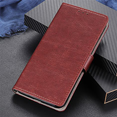 Leather Case Stands Flip Cover L03 Holder for Realme Q Brown
