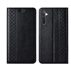 Leather Case Stands Flip Cover L03 Holder for Realme XT Black