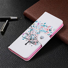 Leather Case Stands Flip Cover L03 Holder for Samsung Galaxy A12 White
