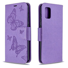 Leather Case Stands Flip Cover L03 Holder for Samsung Galaxy A31 Purple