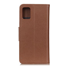 Leather Case Stands Flip Cover L03 Holder for Samsung Galaxy A41 Brown
