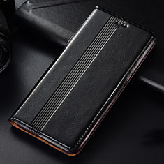 Leather Case Stands Flip Cover L03 Holder for Samsung Galaxy A81 Black