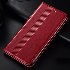 Leather Case Stands Flip Cover L03 Holder for Samsung Galaxy A81 Red
