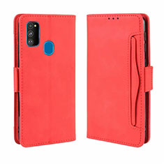 Leather Case Stands Flip Cover L03 Holder for Samsung Galaxy M30s Red