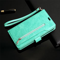 Leather Case Stands Flip Cover L03 Holder for Samsung Galaxy S20 5G Cyan