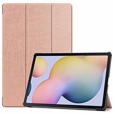 Leather Case Stands Flip Cover L03 Holder for Samsung Galaxy Tab S7 Plus 5G 12.4 SM-T976 Rose Gold