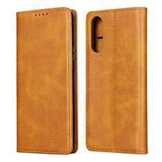 Leather Case Stands Flip Cover L03 Holder for Sony Xperia 10 II Orange