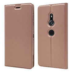 Leather Case Stands Flip Cover L03 Holder for Sony Xperia XZ2 Rose Gold