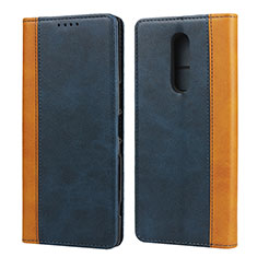 Leather Case Stands Flip Cover L03 Holder for Sony Xperia XZ4 Blue