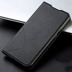 Leather Case Stands Flip Cover L03 Holder for Vivo X50 Lite Black