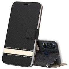 Leather Case Stands Flip Cover L03 Holder for Vivo Y50 Black