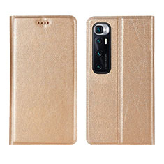 Leather Case Stands Flip Cover L03 Holder for Xiaomi Mi 10 Ultra Gold