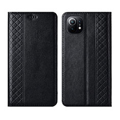 Leather Case Stands Flip Cover L03 Holder for Xiaomi Mi 11 Lite 4G Black