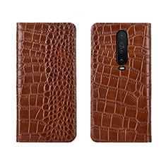 Leather Case Stands Flip Cover L03 Holder for Xiaomi Poco X2 Orange