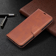 Leather Case Stands Flip Cover L03 Holder for Xiaomi Redmi 10A 4G Brown