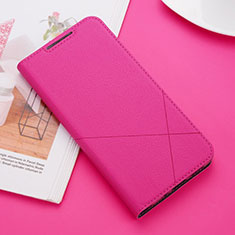 Leather Case Stands Flip Cover L03 Holder for Xiaomi Redmi 8 Hot Pink