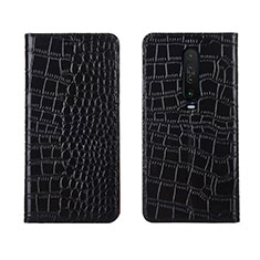 Leather Case Stands Flip Cover L03 Holder for Xiaomi Redmi K30 4G Black