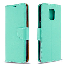 Leather Case Stands Flip Cover L03 Holder for Xiaomi Redmi Note 9S Green