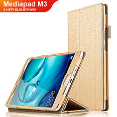 Leather Case Stands Flip Cover L04 for Huawei Mediapad M3 8.4 BTV-DL09 BTV-W09 Gold