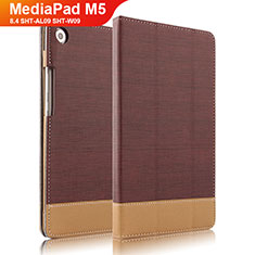 Leather Case Stands Flip Cover L04 for Huawei MediaPad M5 8.4 SHT-AL09 SHT-W09 Brown