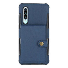 Leather Case Stands Flip Cover L04 for Huawei P30 Blue