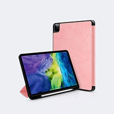 Leather Case Stands Flip Cover L04 Holder for Apple iPad Pro 12.9 (2020) Rose Gold