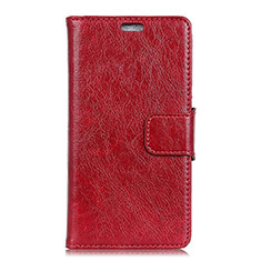 Leather Case Stands Flip Cover L04 Holder for Asus ZenFone Live L1 ZA550KL Red