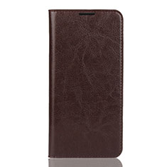 Leather Case Stands Flip Cover L04 Holder for Huawei Enjoy 9 Brown