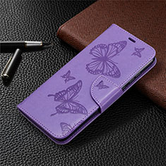 Leather Case Stands Flip Cover L04 Holder for Huawei Honor 9A Purple