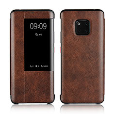 Leather Case Stands Flip Cover L04 Holder for Huawei Mate 20 Pro Brown